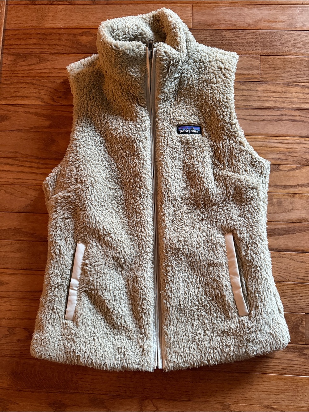 Patagonia Kids Cream Sherpa Vest with Front Zip